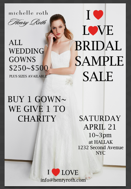 Blow Out Bridal Sample Sale held at Hallak Cleaners
